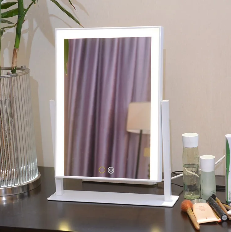 

30*40cm LED Makeup Mirror Double color Light Cosmetic Mirror Adjustable Touch Screen Features: Make Up Mirror