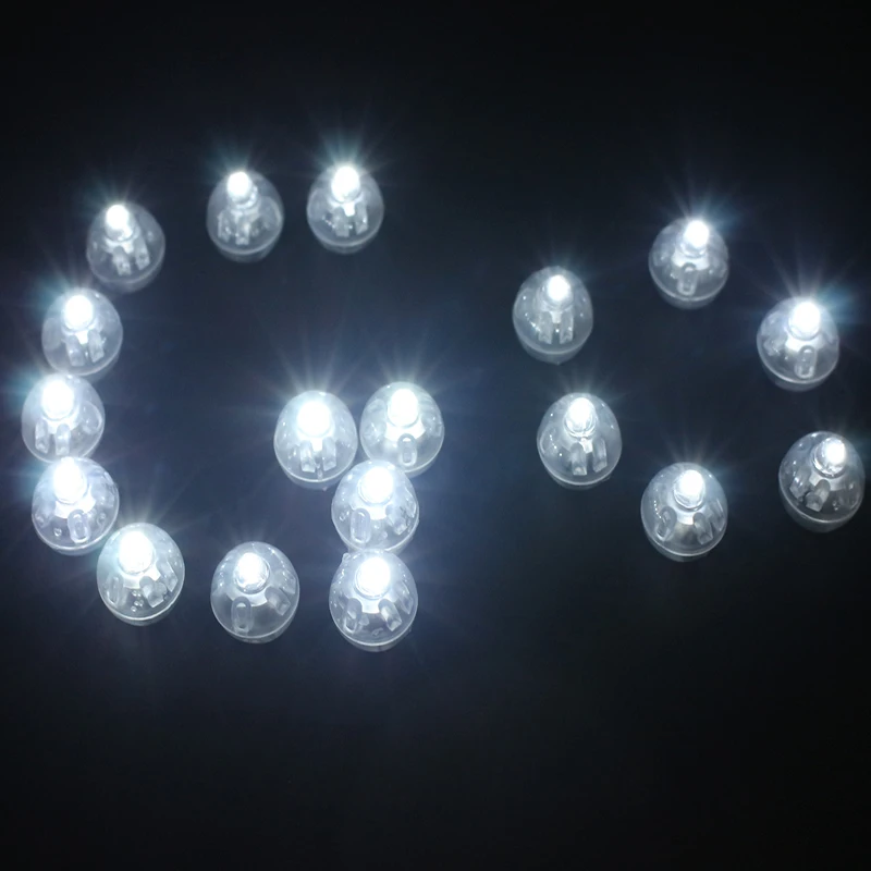 100 шт./лот белые мини светодиодные лампы шар светильник бумажный фонарь воздушный шар Свадебная вечеринка Хэллоуин Рождество День рождения Декор
