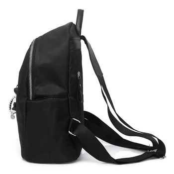 

New Women Anti-theft Nylon Backpack Casual School Travel Daypack with Pandent School Bags for Teenage Girls