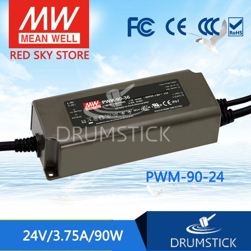 Meanwell PWM 90 24 24V 3.75A meanwell 90W одиночный выход индикатор питания|24v supply|mean well 24vsupply 24v |