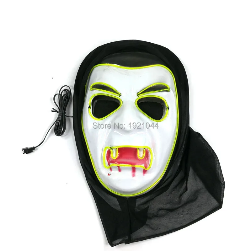 10 Colors Available Glowing Product Vampire Mask with DC 3V Sound