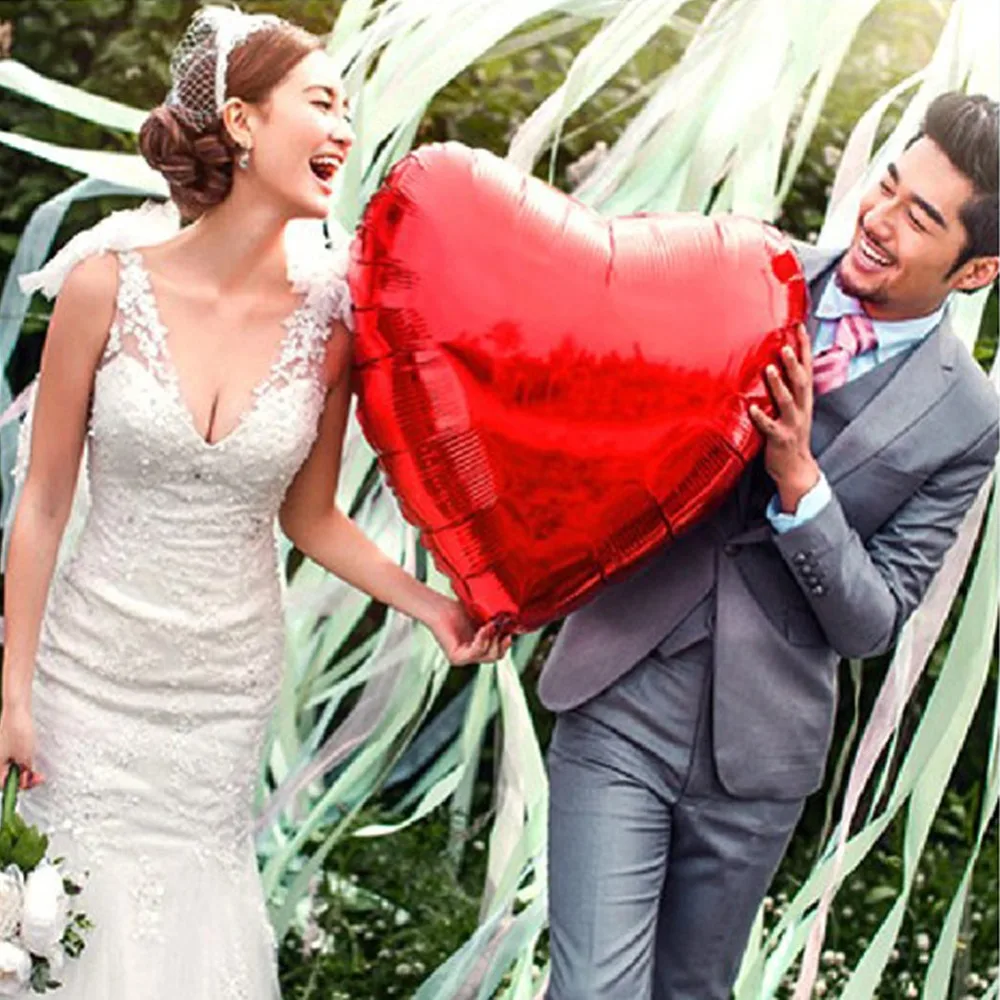 

1pc 75cm Aluminum Foil Heart Balloon Wedding Party Proposal Love Balloons Decorations Birthday Party Valentines Day