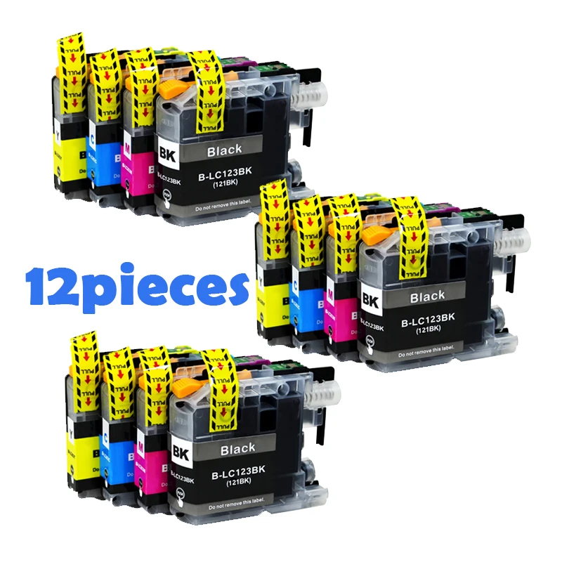 XiongCai LC123 Compatible Ink Cartridges 12X For Brother MFC J4510DW 