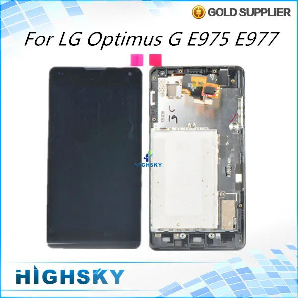 

1 piece free shipping replacement part screen for LG optimus g E973 E975 E977 lcd display + touch with frame