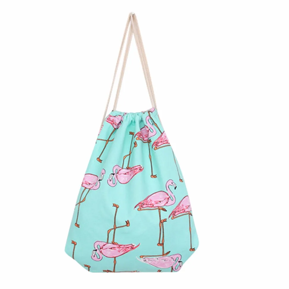 

Flamingo beam drawstring backpack / B225 Flamingos Drawstring Beam Port Backpack Shopping Bag Travel Bag H30411