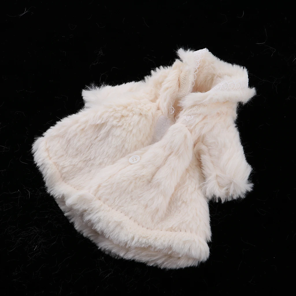 Winter Plush Coats Fit for 1:6 Scale Girl Dolls, Fashion Modern Doll Clothes and Accessories - White