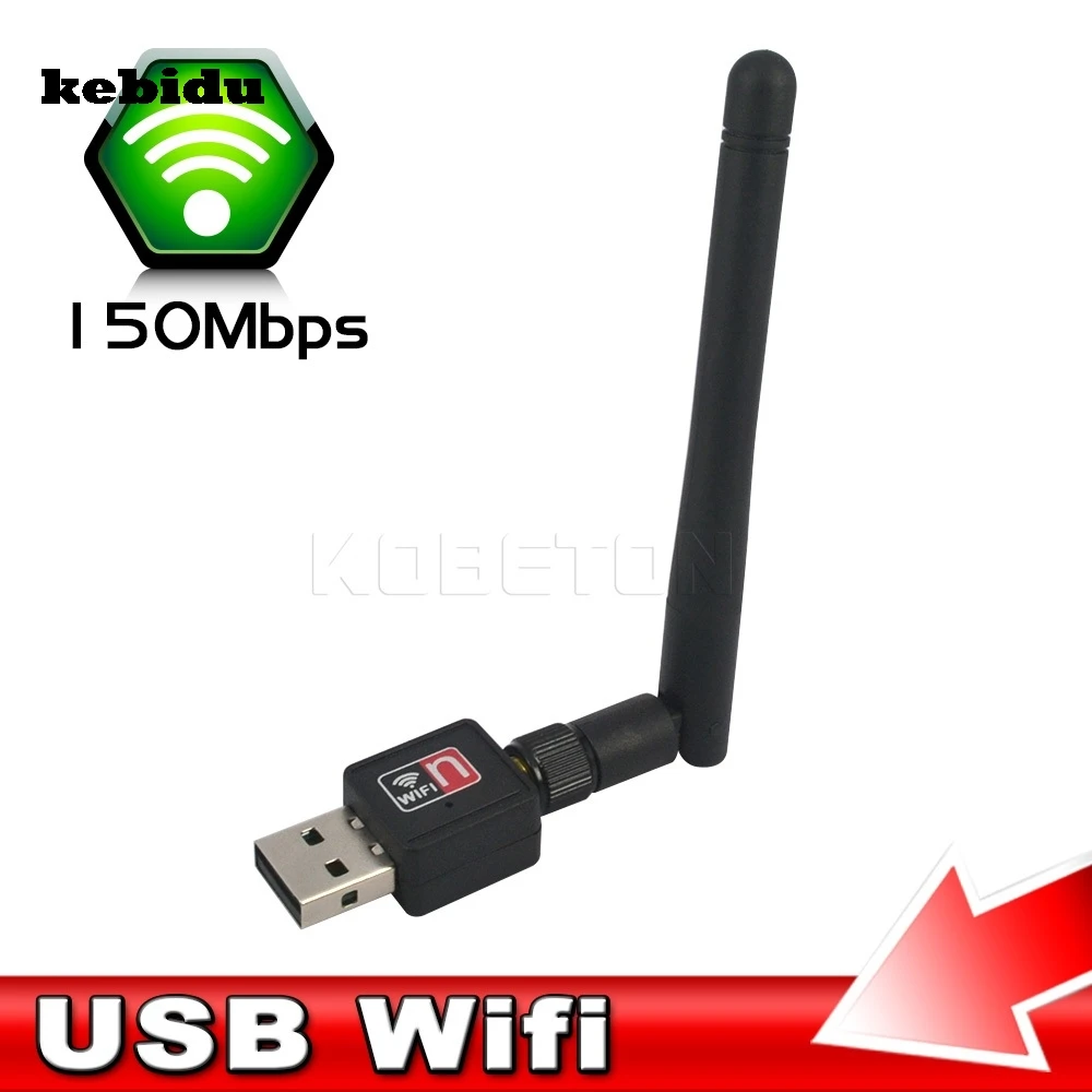 

kebidu Mini PC Wifi Adapter 150M USB WiFi Receiver Antenna External Wireless PC Computer Network Card 802.11n/g/b LAN