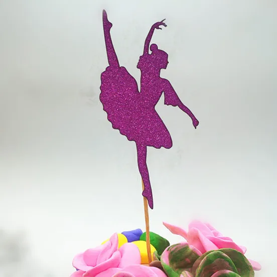 online shop 1pc multi colors birthday cake flag topper dancing girl