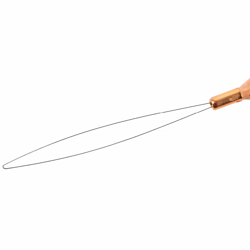 Hair Extensions Tool 2 Pcs Micro Rings Loop Tool Threader Pulling Needle Used With Hair Plier and Beads for Human Hair Feather Extension Tools