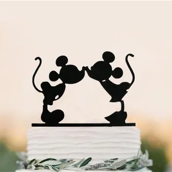 

Free Shipping Acrylic Mickey And Minnie Wedding Cake Topper/wedding Cake Stand/wedding Decoration/cake Decorating Supplies