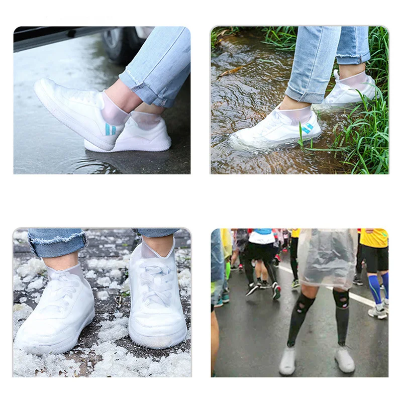 1 pair Reusable Rain covers Shoes cover waterproof size 30-44 elastic force rain cover shoes autumn boots covers