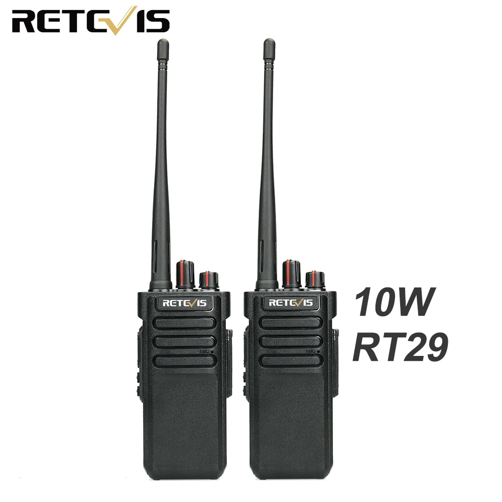 

2pcs 10W Walkie Talkie Retevis RT29 UHF 400-480MHz VOX Scan Battery Capacity 3200mAh 2 Way Radio HF Transceiver