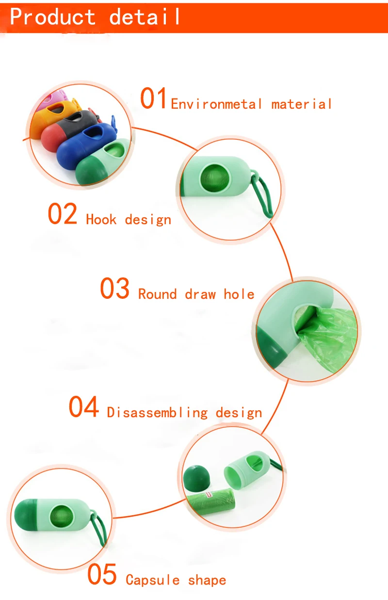 1pcs Pet Dog Pooper Scoopers Garbage Bag Holder Clean Up Bags Carrier Lovely Dispenser Garbage Case Pet Waste Bag (1)