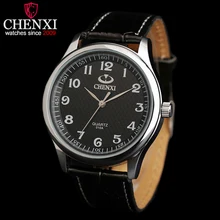 CHENXI Brand Top Luxury Leather Strap Man Watches Fashion Round Dial Gentleman Wristwatch Delicate Waterproof Quartz Male watch