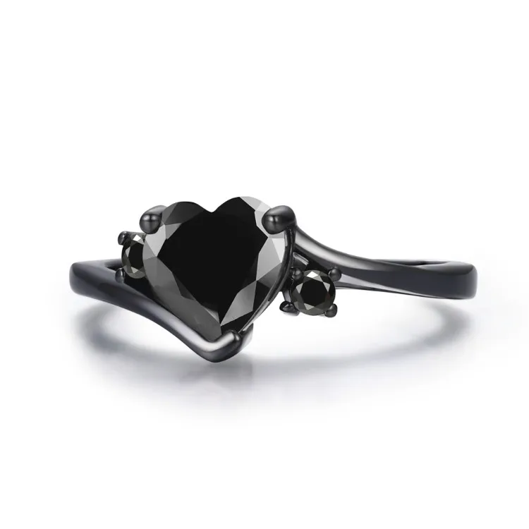 MDEAN обручальные кольца черного золота для женщин, ювелирные изделия из черного циркона AAA, модное женское обручальное кольцо, размеры 6, 7, 8, 9, 10, H519
