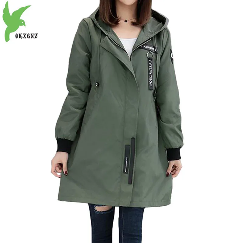 Günstig Trenchcoat Frauen 2018 Frühling Herbst Hoodies top Plus größe Dünne Studenten Baseball kleidung Medium länge Windjacke Mäntel A1934