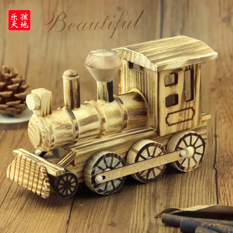 wooden train model