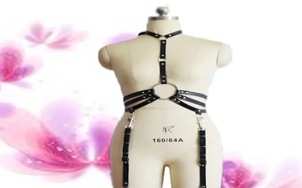Женские комплект из 2 предметов бюстгальтер кожаная портупея подвязки бондаж подвязки чинта Лига Harajuku сексуальное женское белье интимные изделия