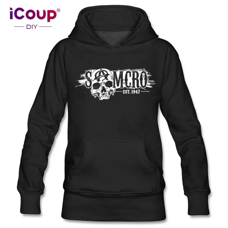 

iCoup Women's Sons of Anarchy Skull 100% Cotton Hoodie Sweatshirts