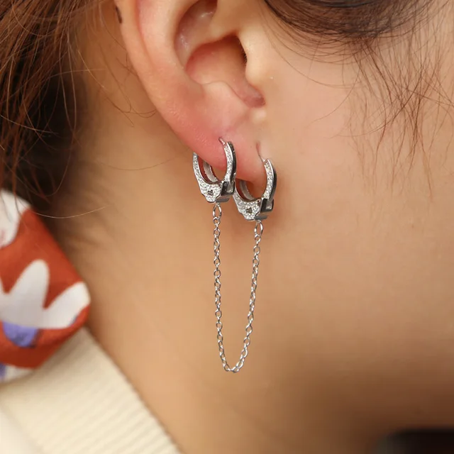 2018 Famous Jewelry Authentic 925 Sterling Silver Handcuff Earrings 2018 Famous Jewelry Authentic 925 Sterling Silver Handcuff Earrings For Women European Por Tel