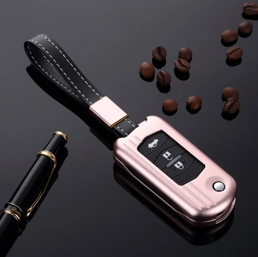 

Gift High Quality Car Aluminium Alloy Key Holder Cover Case Chain For Mazda 2 3 5 M6 Atenza 2/3 Button Folding/Flip Key Protect