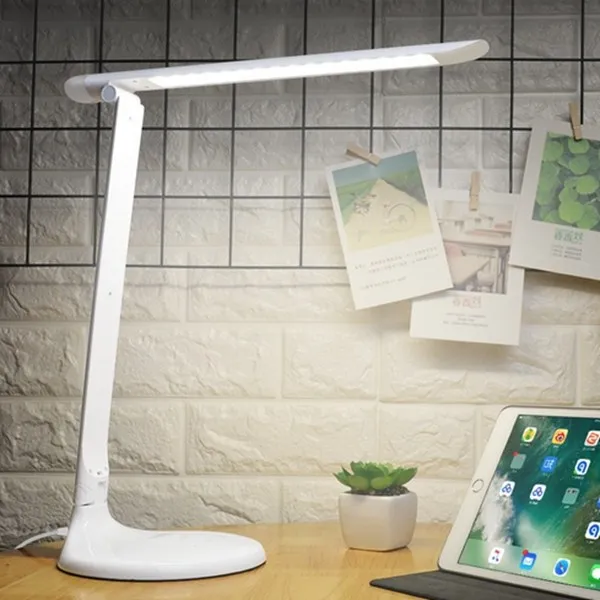

AC85-265V White Shell 48 LEDs Touch Switch Dimmable Table Light Lamp SMD5730 3 Light Colors mode 3 Brightness Levels US Plug