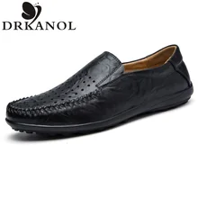 Men’s Flats Shoes Genuine Leather Comfortable Breathable Business Dress Men Shoes Leather Brand Luxury Shoe Flats Big Size 38-45