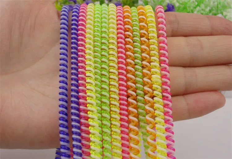 5pcs Spring Protective Sleeve Mobile Tablet Spiral Cord Protector for