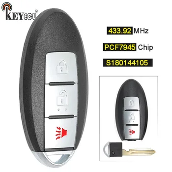 Keyforkess 433.92MHz PCF7945 Chip S180144105 KR5S180144106 sostituzione Smart Remote Car Key Fob 3 pulsante per Nissan Rouge 2014-2017