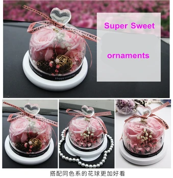 

Forever Flower interior accessories Rose Crystal Rhinestones crown Ornaments pearl / feather mat