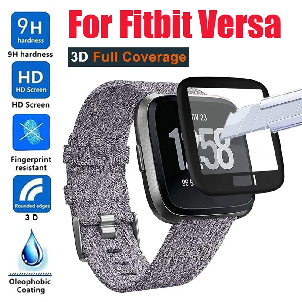 

CARPRIE Screen Protectors Full Coverage Edge Tempered Glass Screen Protector Cover for Fitbit Versa Watch 8d1116 dropship