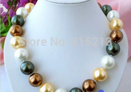 

ddh001506 HUGE ROUND multicolor SOUTH SEA SHELL PEARL NECKLACE