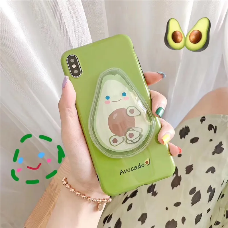 

Summer Phone Case For iphone X Case For iphone 6 6S 7 8 Plus Clear Soft Cover Funny Cases Cute 3D Avocado Fundas