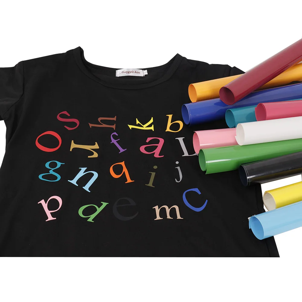 SUNICE 10 Available Colors PVC Heat Transfer Vinyl 50cmx25m Design T-shirt For School Celebration Festival Iron on Cloth | Дом и сад