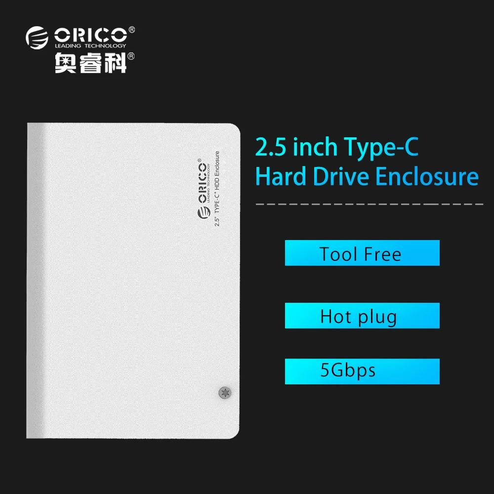 ORICO 2598C3 SV Aluminium 2 5 SATA3 0 USB3 0 HDD Enclosure Type c Hard font
