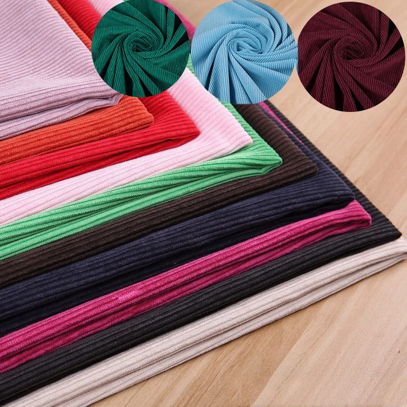 

2017New Upscale Home Decor Clothing Material DIY Handmade Sewing 8 Stripes stretch Corduroy Dyeing Fabric Cloth Width150cm
