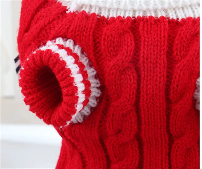 Navy Blue Red Pet Dog Clothes Warm Sweater Puppy Coat Winter Outfit For Small Pet Dog Chihuahua Teddy Clothes Dog Sweater Coat  04