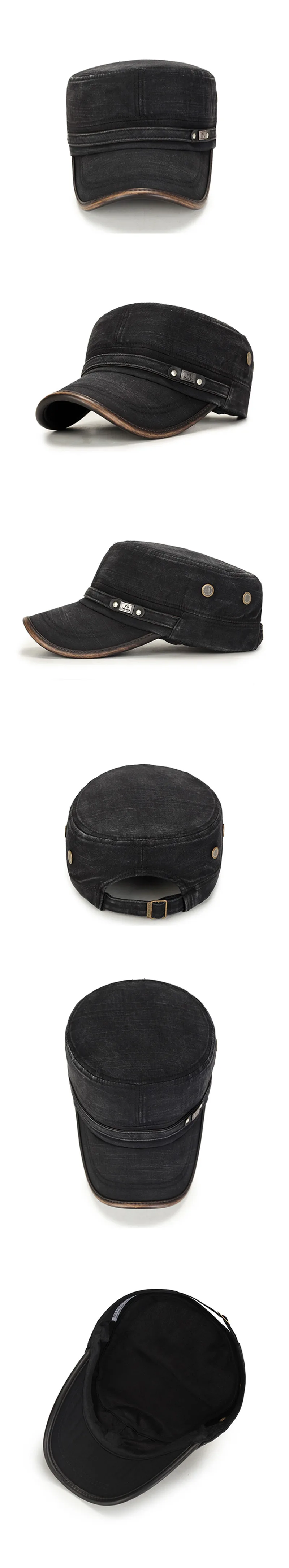 SILOQIN, регулируемый размер, мужская летняя шляпа, модная, Ретро стиль, плоская кепка, s, мытый хлопок, военные шапки для мужчин, брендовая Кепка Snapback