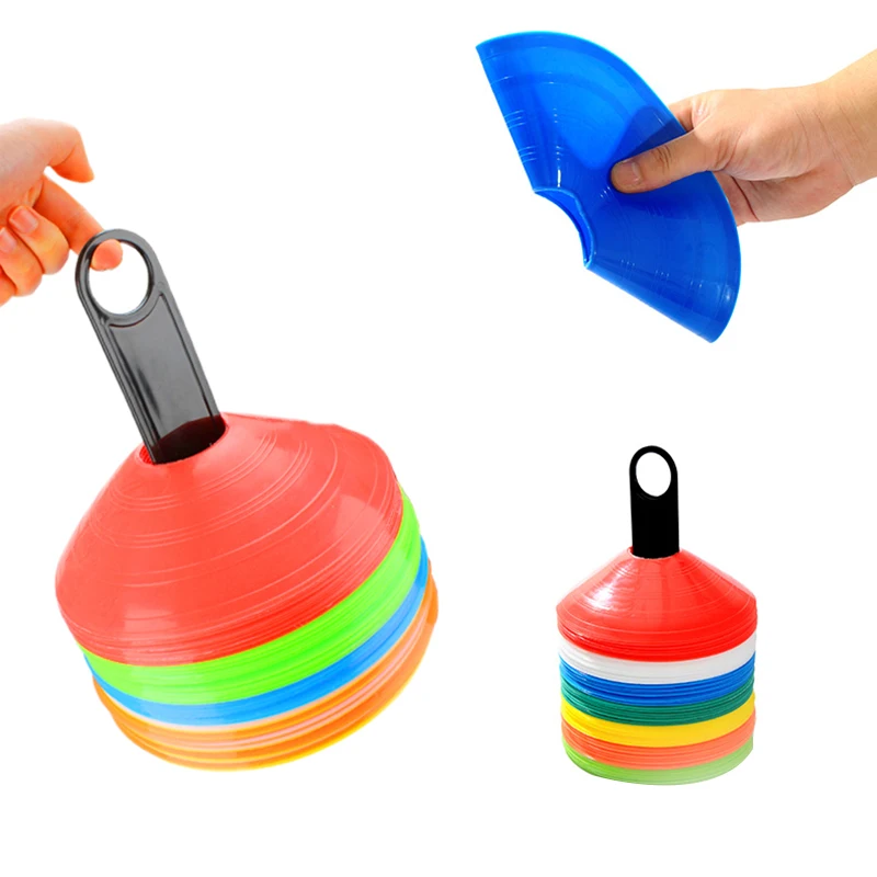 

2018 10Pcs Soft Round Mouth Logo Dish Flexible Plastic Football Flying Saucer Plate Obstacle Self Training Equipment