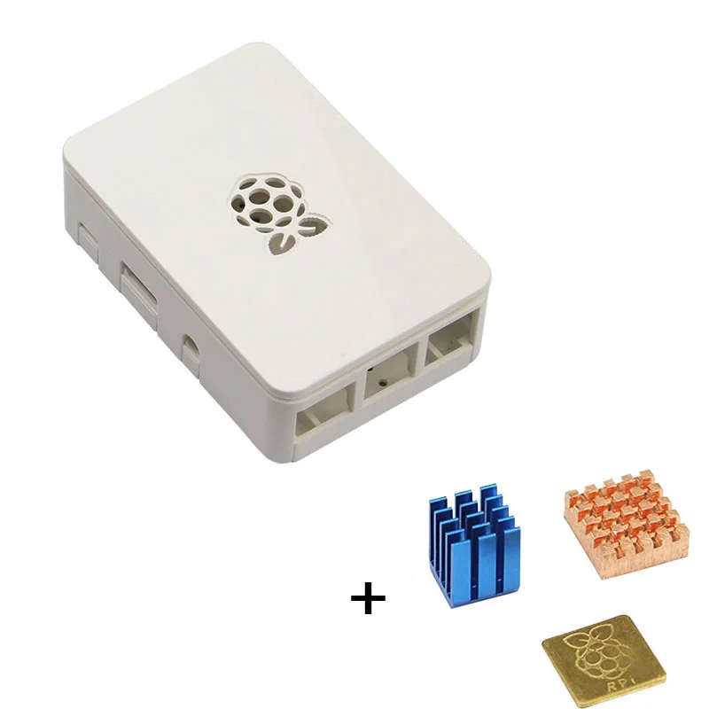 Для Raspberry Pi3 Модель B+ Abs чехол корпус с алюминиевым радиатором для Raspberry pi 3 Model B+ Plus, pi 3/2 - Цвет: White and Heatsink
