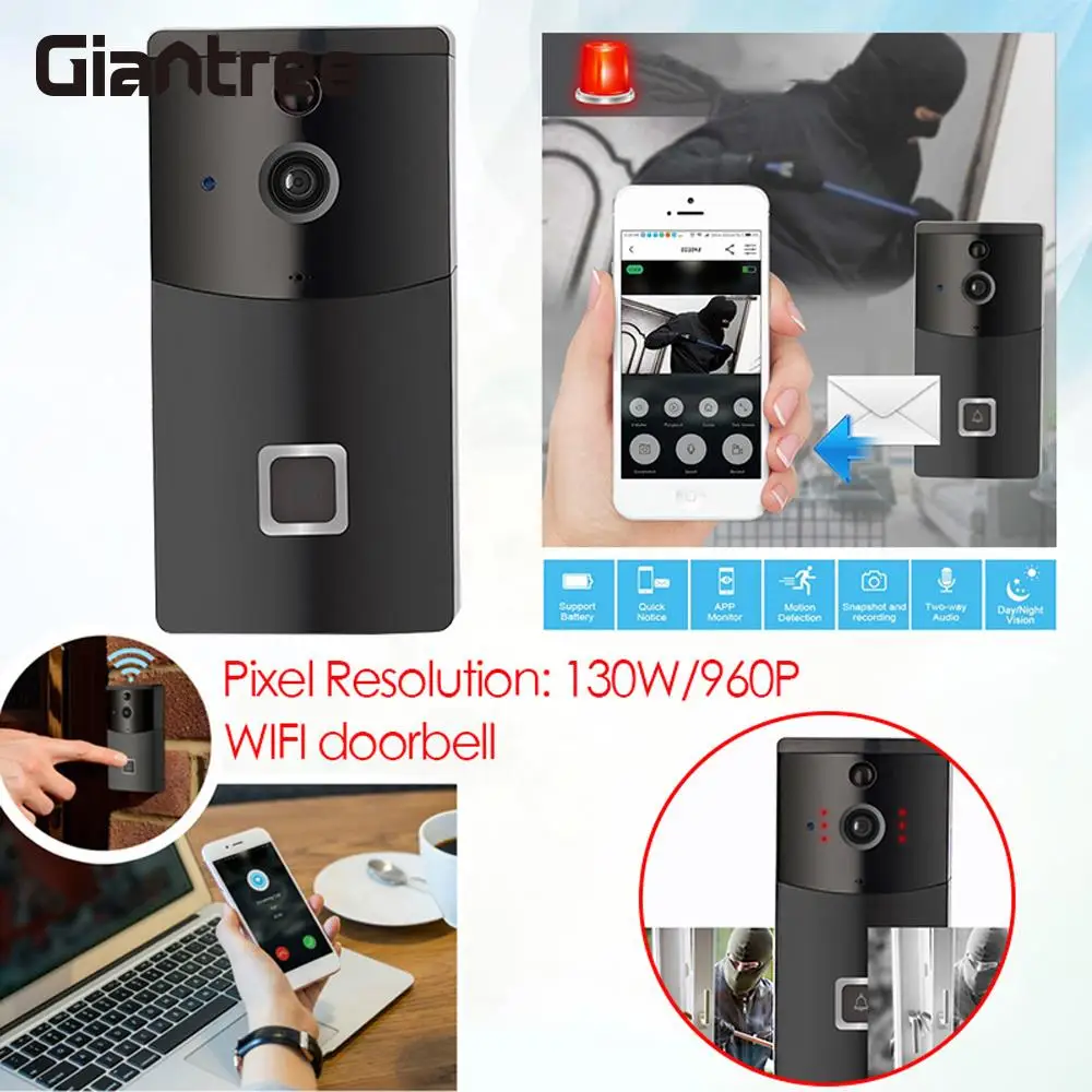

WIFI Doorbell 170 Degrees Surveillance Premium Dooreye 960P/130W Night Vision Visual Doorbell Indoor WIFI