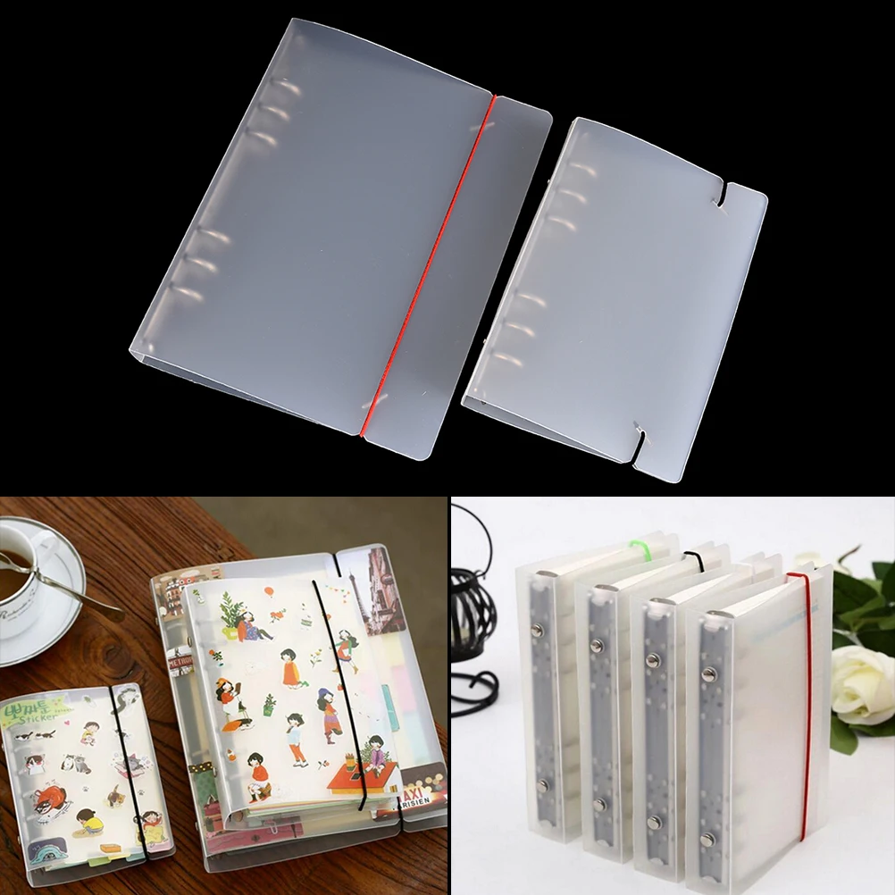 Новый 1 шт. A5 A6 Прозрачный PP вкладыш спиральные binder матовые 6 отверстий блокнот