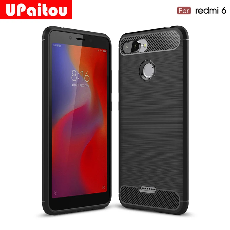 buy UPaitou For Xiaomi Redmi 6 Case Ultra Thin Carbon Fiber Case Soft TPU Cover For Redmi 6 Phone Cover Case