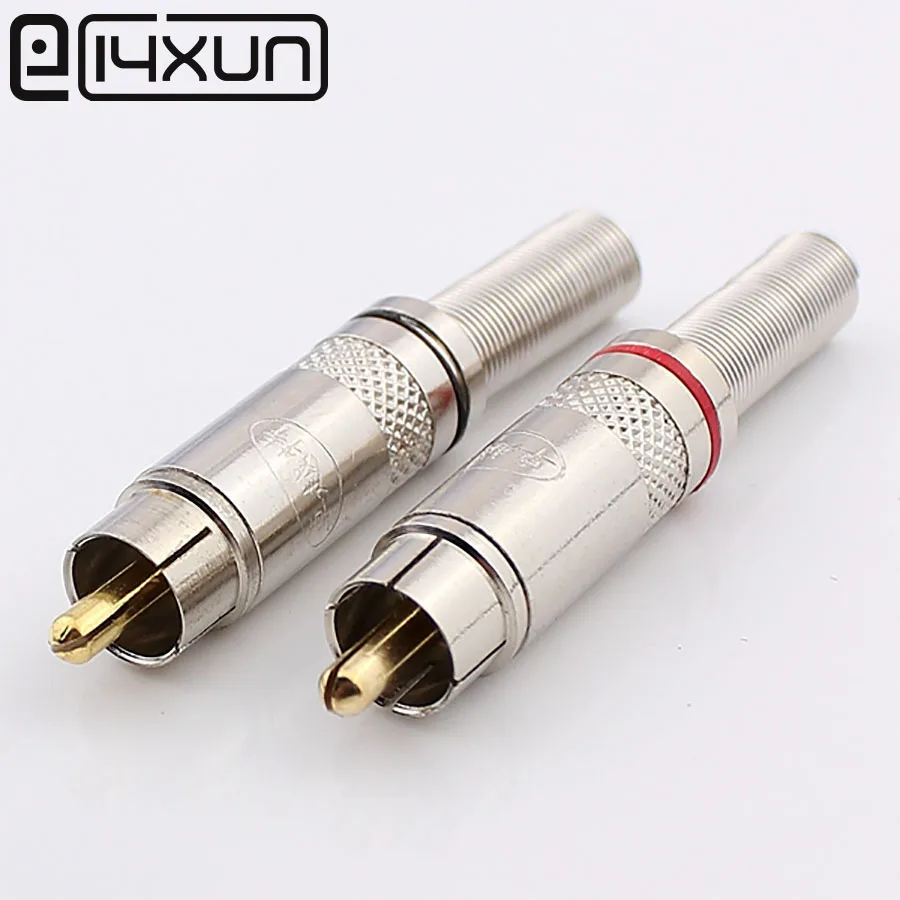 Buy 1pcs/lot Gold plated wiring male RCA plug weld RCA