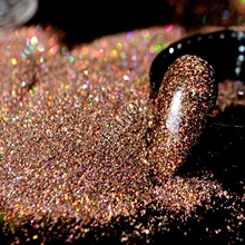 1 баночка 0,2 мм Блестящий голографический блестящий для ногтей порошок цветной лазер кофе темно-коричневый блеск Сделай Сам УФ лак для ногтей пылезащитный пигмент N57