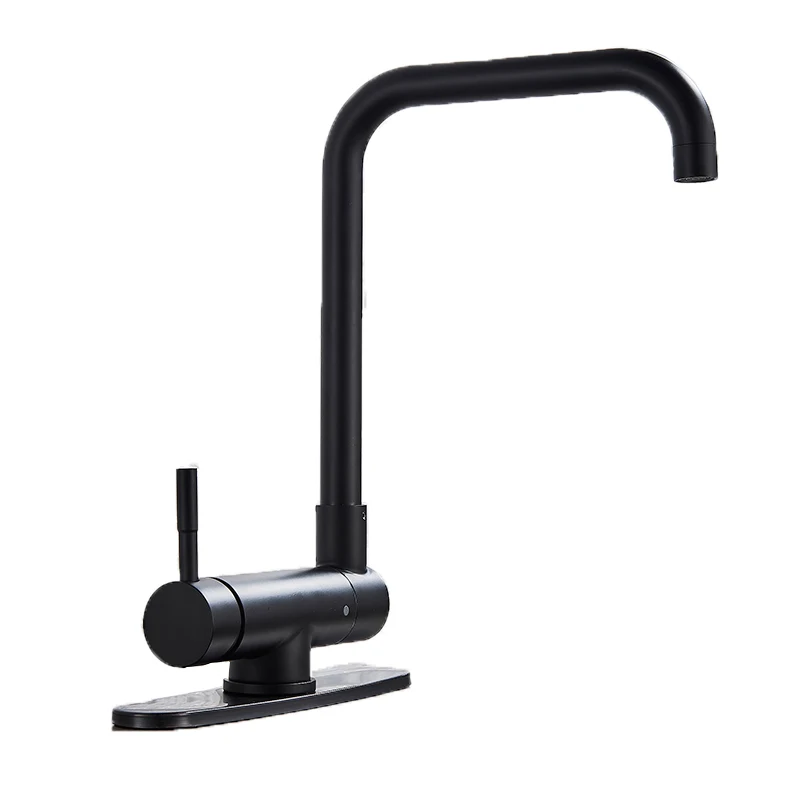 Brushed Gold /Black Kitchen Faucet Deck Kitchen Sinks Faucet High Arch 360 Degree Swivel Cold Hot Mixer Water Tap