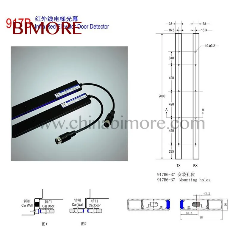

WECO, WECO-917B71-AC110 WECO lift light curtain elevator door detector