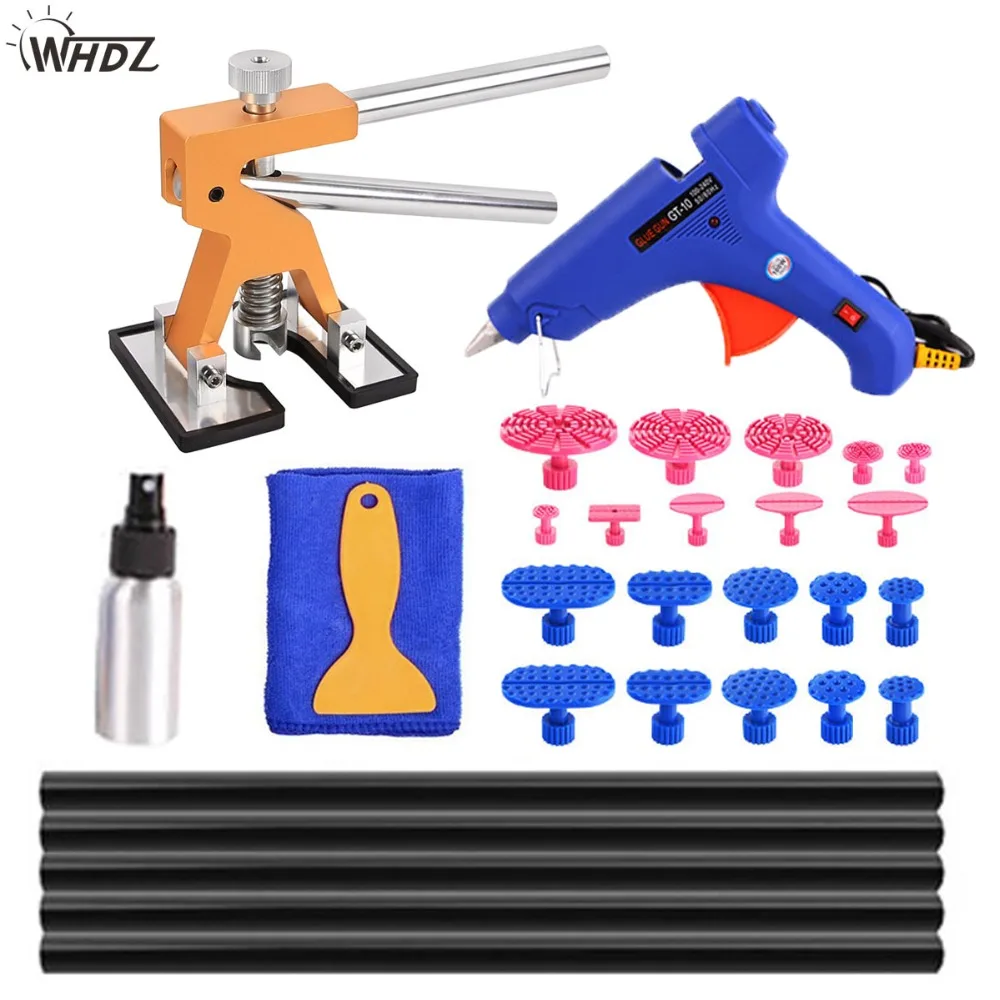 WHDZ pdr Car Paintless Dent Removal Repair Tool Kit Dent Lifter Glue