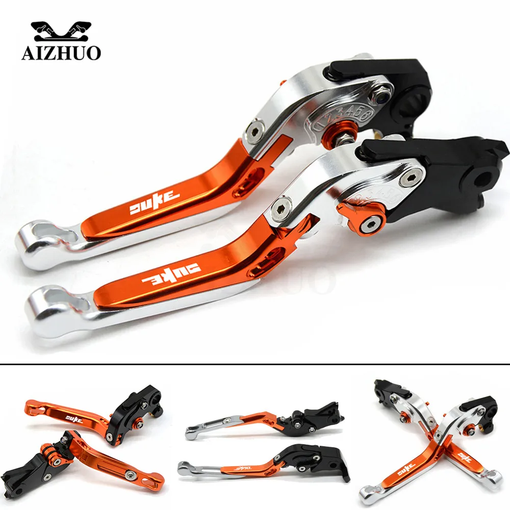 

CNC Aluminum Motorcycle Adjustable Foldable Lengthening Brake Clutch Levers For Ktm Duke 125 200 390 RC 125 200 390