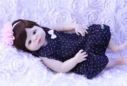 55 см полный Средства ухода за кожей силикона Reborn Baby Doll Игрушечные лошадки реалистичные детские-Reborn принцессы куклы для детей подарок на